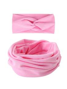 2件装轻薄单层儿童颈套+头带套装，柔软套头式保暖颈套，适合儿童和成人，可用作骑行面罩，春夏款 - 彩色 - 查看 16