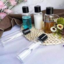 Refillable Transparent Plastic Dispenser Bottles With Black Caps - Suitable For Shampoo, Conditioner, Lotion, Cream Etc. (200ml/150ml/120ml/100ml/60ml) - Black Cap - View 9