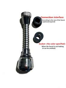 1pc Stainless Steel Kitchen Faucet Sprayer Head, 360 Degree Swivel Water Saving Splash-Proof Faucet Attachment, Kitchen/Bathroom Faucet Accessory - Multicolor - View 10