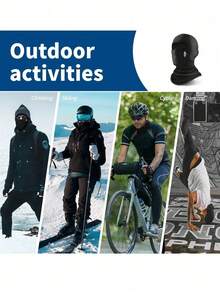 1pc/2pcs/3pcs Head Cover With Mask, Unisex Ski Face Mask, Windproof Scarf, Suitable For Motorcycle, Skiing, Cycling - Multicolor - View 2