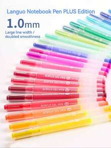 朗格3D立体感绘画笔 - 90色丙烯凝胶笔套装，15种主题色，4个礼盒包装 - 1.0mm细笔尖，适用于绘画、素描和艺术日记 | 顺滑混色，大容量墨水 | 适合艺术家和初学者，是送给男孩/女孩学生、返校季和教师奖励的绝佳礼物 - 凝膠筆套裝-配色方案 - 查看 9