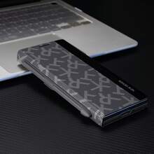 适用于三星 Galaxy Z Fold 3/4/5/6/7 的迷彩图案手机壳，PU 皮革翻盖保护套，带 S Pen 插槽和支架，防震保护壳 - 撞色 - 查看 4