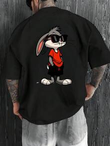 Camiseta para hombre, playera  con ropa casual, estilo relajado swag, ideal para caminatas y reuniones, look fresquito actual, para adolescentes y adultos jóvenes,  trendy, outfit cómodo, oversize, ropa deportiva, camisetas gráficas,playera de hombre,ropa de hombre,playeras,parejas,envio nacional,regalo para hombre,oversize hombre. - Negro - Ver 1