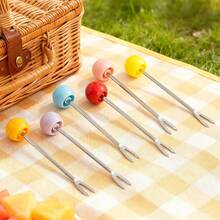 Juego de tenedores de acero inoxidable para fruta, tenedores lindos para postre y pastel, pinchos de lujo para fruta - Multicolor - Ver 5