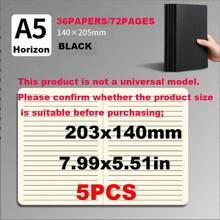 A5/B5 Kraft Paper/Black Notebook, Minimalist Stitched Workbook, Lined Grid, Student Notepad, Blank Notebook, Travel Journal, Unlined Sketchbook, Memo Diary, Planner, Office & School Supplies, Back To School Essentials - Multicolor - View 31