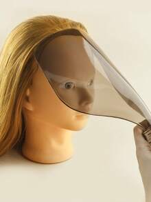 1pc Handheld Transparent Face Shield, Hair Styling Spray Mist Protector, Haircut Bangs Debris Guard, Multi-Functional Face Mask - Multicolor - View 4