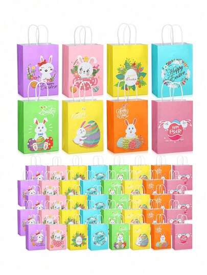 6/8 piezas/Paquete (cada diseño distribuido uniformemente) Caja de regalo de caramelos y galletas para fiestas, decoración de fiesta de sirena, conejo, zanahoria, animales y océano, adecuada para cumpleaños y diversos festivales