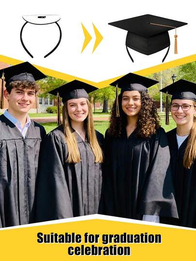 2026届毕业季学士帽固定头箍（2个装），毕业典礼装饰头箍，学生毕业纪念头饰