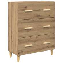 vidaXL Highboard in legno di quercia artigianale, 69,5 x 32,5 x 180 cm - Giallo - Visualizzare 6