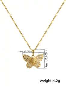 1. 甜美可爱的蝴蝶吊坠套装，镶嵌锆石，精致时尚项链，适合女性日常佩戴，也可作为礼物送给朋友或爱人。 - 蝴蝶項鍊 - 查看 2