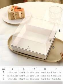 50/100个装提拉米苏蛋糕包装盒 - 烘焙糕点外卖盒 - 适用于包装三明治、提拉米苏、肉松面包、蛋挞等糕点，厨房保鲜用品，家居收纳，家居装饰 - 彩色 - 查看 11
