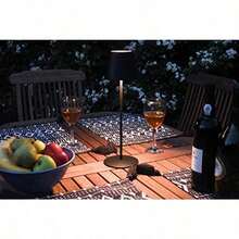 Rechargeable Battery Outdoor LED Table Lamp - Black Or White Black - Black - View 2