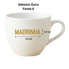 5 Pçs Adesivo Recorte Casamento Madrinha Ouro Mod.6  3,4x0,7 cm - Ouro - Visão 3