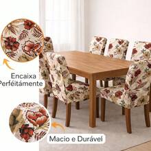 6-Seater Chair Cover Kit For Kitchen Dining Room Printed Gel Mesh Offer - Multicolor - View 3