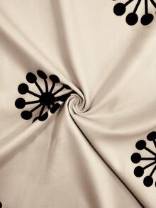 Ramadan New Arrival: Beige Black Floral Print Cinched Waist Lantern Sleeve Maxi Dress, Casual/Commute Elegant Versatile - Apricot - View 8