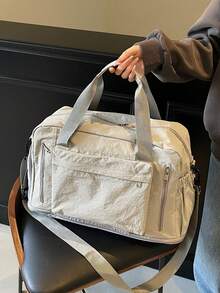 Túi du lịch đa năng dung tích lớn, kiểu dáng retro, thời trang, đơn giản và tiện dụng, phù hợp sử dụng hàng ngày, có ngăn riêng cho đồ khô và đồ ướt, cùng ngăn đựng giày riêng biệt. Thiết kế tinh tế, nhẹ và có thể gấp gọn, thích hợp cho các chuyến công tác, nghỉ qua đêm, du lịch ngắn ngày, v.v. Túi du lịch, túi xách tay bền chắc, đồ dùng cần thiết cho kỳ nghỉ hè, phụ kiện du lịch, túi đựng đồ du lịch, phụ kiện mùa hè. - Xám - Xem 6