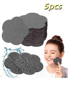 Compressed Cellulose Heart Shape Facial Sponges Natural Cosmetic Spa Sponges Reusable For Facial Cleansing Exfoliating - Watermelon Pink - View 13