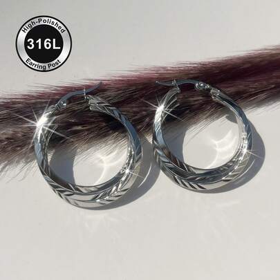 High-Quality Stainless Steel Women Hoop Earrings,Hypoallergenic 316L Ear Post,Anti-Fading Vacuum 18K Gold Plated Anti-Wear, Charming Fashionable Designer Unique Shapes Unisex Jewelry Earrings For Daily Wear Festival Vacation Parties