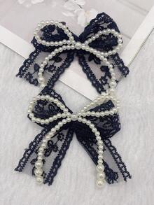 2件装黑白蕾丝人造珍珠蝴蝶结鞋饰 DIY饰品 适用于女士靴子运动鞋 可拆卸鞋带扣装饰 多功能鞋夹配件 适合女士系带鞋 圣诞节 万圣节 情人节 生日 节日派对礼物（不含鞋子） - 彩色 - 查看 13