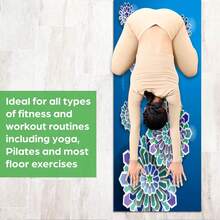 1片硅胶瑜伽垫，防滑减震吸湿健身垫，适用于家庭健身房、客厅，实用运动垫 - 彩色 - 查看 3