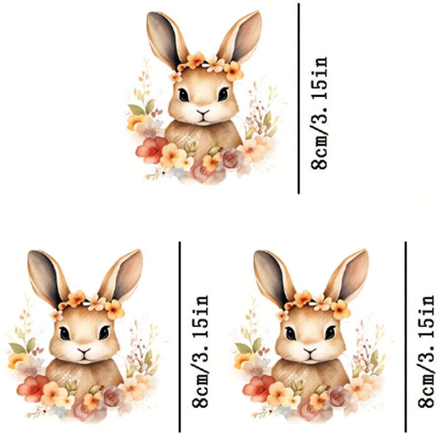 1pc/2pcs/3pcs Rabbit Heat Transfer Patches, Ironing And Washable, Applicable To T-Shirts, Jeans, Sweaters, Handbags, Pillows, Cushions. Queen - 3PCS-s - View 1