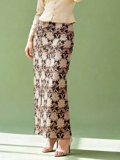 Kaftan para mujer - Vestido largo elegante con estampado, Vestido largo dorado con café, Ropa para Eid, Eid