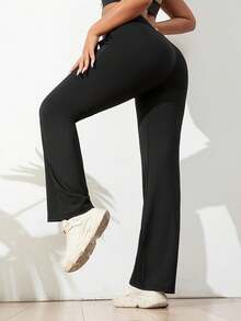 Winter Outfit,Date Night LookTop Choices For Day Gifts,New Style Sport Pants -  Must-Have For Women.Sport Base Layer Pants For Running And Yoga - 黑色 - 查看 2