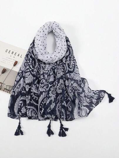 1pc Cashew Print Lightweight Breathable Scarf, Suitable For Travel And Vacation As Shawl