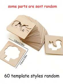 1 Set Wooden DIY Painting Template Graffiti Unboxing Gift - Beige - View 10