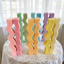 Molde de silicona con forma geométrica de onda larga 3D, adecuado para hacer velas, jabones, cera - raya - Ver 10