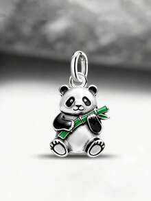 Mặt dây chuyền hình gấu trúc bằng bạc sterling 925 tối giản độc đáo, món quà trang sức tinh tế phù hợp cho cả nam và nữ. - Bộ 5 - Xem 4