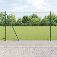 vidaXL 50 X 1,6 M (36 Mm Gitter) Grüne Zaunpfosten Aus Stahl Und PVC - A - View 1