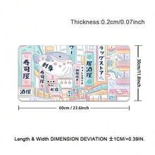 1 件装大型游戏键盘垫，笔记本电脑键盘垫，桌面垫 - 动漫日系街头图案鼠标垫 - 防滑橡胶底座，热门桌面垫。多种尺寸可选：15.7*35.4 英寸（40*90 厘米）。- 易于清洁和水洗，是家庭、办公室、工作场所、游戏室和宿舍的理想之选；非常适合作为返校用品、送给男女朋友的节日礼物、桌面配件、办公用品、桌面垫和鼠标垫。办公桌配件，桌面装饰 - A - 查看 16