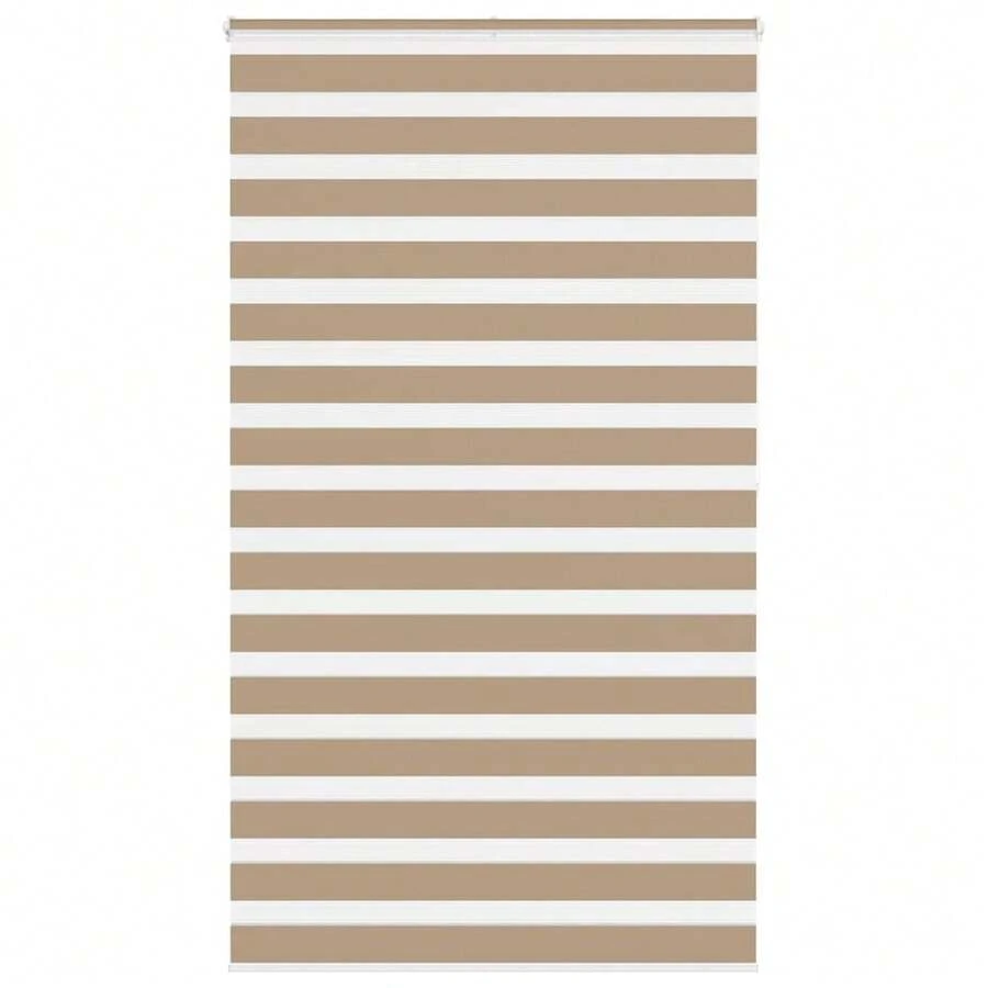 vidaXL Doppelrollo sandbraun 135x200 cm Stoffbreite 130,9 cm Polyester