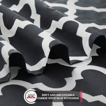 Lux Decor 4 Pieces Quatrefoil Bed Sheets - Stylish Comfy Bedding Set - Hotel Luxury Skin Friendly Cooling Sheets & Pillowcases Without Filler - Classic Collection With 16 Inches Deep Pocket - Shrinkage & Fade Resistant, Valentine's Day Bedroom, Spring Bedding Refresh, Guest Room Essentials, Dorm Room Bedding, Premium Bed Linens, Easy Care Sheets, Hypoallergenic Fabric, Year-Round Comfort, Master Bedroom Update, Matching Bedding Set, Hotel Quality Linens - 黑色 - 查看 7