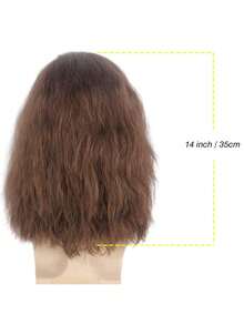 Peluca corta y rizada de color marrón para hombre, peluca de disfraz de Halloween y cosplay - Multicolor - Ver 6