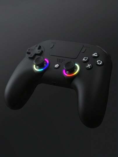 TOPWOLF PS-4 Wireless Controller, Compatible With PS-4/Slim/Pro, With Enhanced Dual Vibration/RGB Lighting/3.5mm Audio Jack/6-Axis Motion Sensor/Touchpad [For /PC Only]