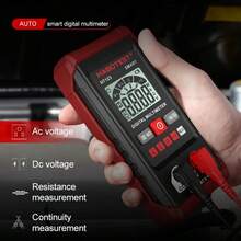 Digital Multimeter, Mini Voltmeter Ammeter High Precision Auto-Range Voltage Tester With Backlight - Red - View 3