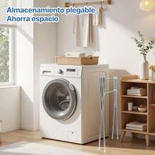 Tendedero de ropa plegable de acero inoxidable con 4 barras para calcetines toallas sujetadores y ropa interior ahorra espacio rack de secado color plata - gris - Ver 2