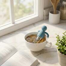 1pc Cute Human-Shaped Tea Infuser, Silicone + Stainless Steel Fine Mesh, Cup Hanging Design, For Loose Leaf Tea & Coffee Filtering - Many - View 7