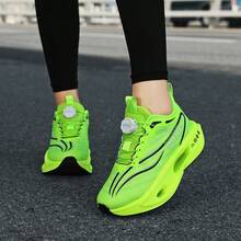 夏季透气厚底运动跑步鞋 - 螢光綠 - 查看 6