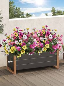 8 Stück/Set künstliche gemischte Farben Stiefmütterchen, Prunkwinde und Mini-Blumenstrauß in Gelb, Lila, Weiß und Rosa. Material: PE. Realistische künstliche Blumen. Lebensechte Pflanzen. - Verschiedenfarbig - Übersicht 9
