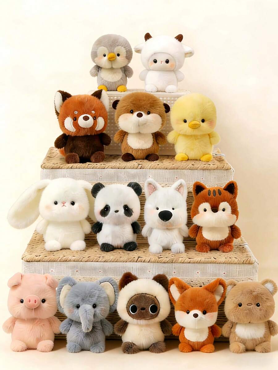 6.69英寸香氛桌面毛绒玩偶：可爱的动物造型，适合作为桌面装饰、学习伴侣和生日礼物。这款超柔软的香氛毛绒玩具采用优质短绒面料制成，触感如云朵般柔软，非常适合拥抱和陪伴。 - 彩色 - 查看 1