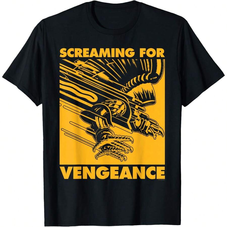 Judas PriestA Screaming For Vengeance Gold Square T-Shirt - 黑色 - 查看 1