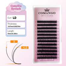 CoMango 12Rows 3D Fluffy Double Layer Camellia Eyelash Extension 0.07mm C+LC/D+LD Curl Wispy Natural Soft Multi-Layer False Eyelash Auto-Fan Lash Extensinos - Black - View 15