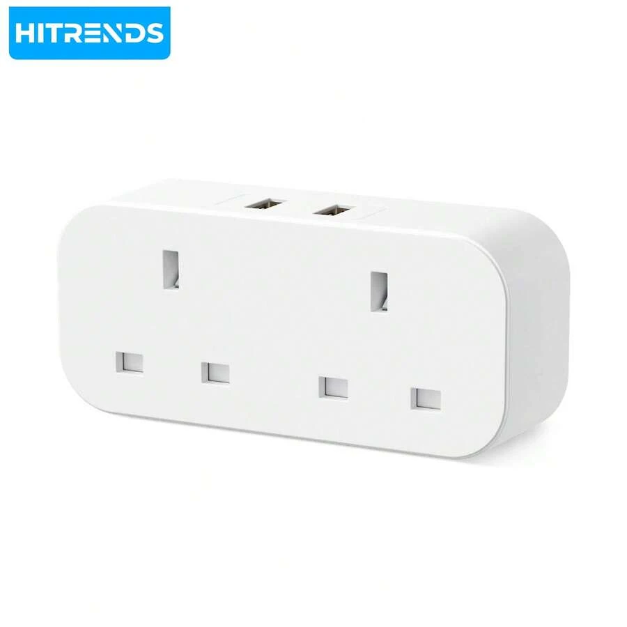 British Standard 2-In-1 Plug Converter, International Travel Adapter Socket With USB+ Fuse, Flame-Retardant PC Material, Compact And Lightweight, Essential For Home, Travel And Abroad White - UK Plug(220-240V) - View 1