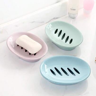 1 Piece Double Soap Box, Novelty Portable Non-Slip Oval Soap Storage Box Container, Kitchen Shower Soap Box Holder, Bathroom Accessories