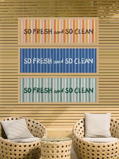 1pc Canvas Wall Art - Baby Goods – So Fresh, So Clean Wide-Format Bathroom Decor Painting - Framed Nursery Wall Art Perfectly Suited For Playroom Decor Nursery Decor, Childcare Room Decor, Kindergarten Decor Boy's Room Decor Girl's Bedroom Decor Children's Room Decor