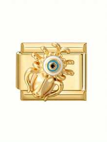 Fashion Jewelry New European & American Style 3D Single-Section Modular Eye Insect Moon Stainless Steel Pendant Bracelet Making Kit, Suitable For All, Minimalist & Personalized Matching - Golden Evil Eye - View 8