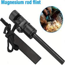 Encendedor de Magnesio de Rodillo de Hierro Fiable para Todo Clima con Brújula Cuerda Paracord y Silbato Piedra de Hacha de Supervivencia Ideal para Campamento Senderismo Mochilero y Emergencias al Aire Libre - estilo luminoso - Ver 11